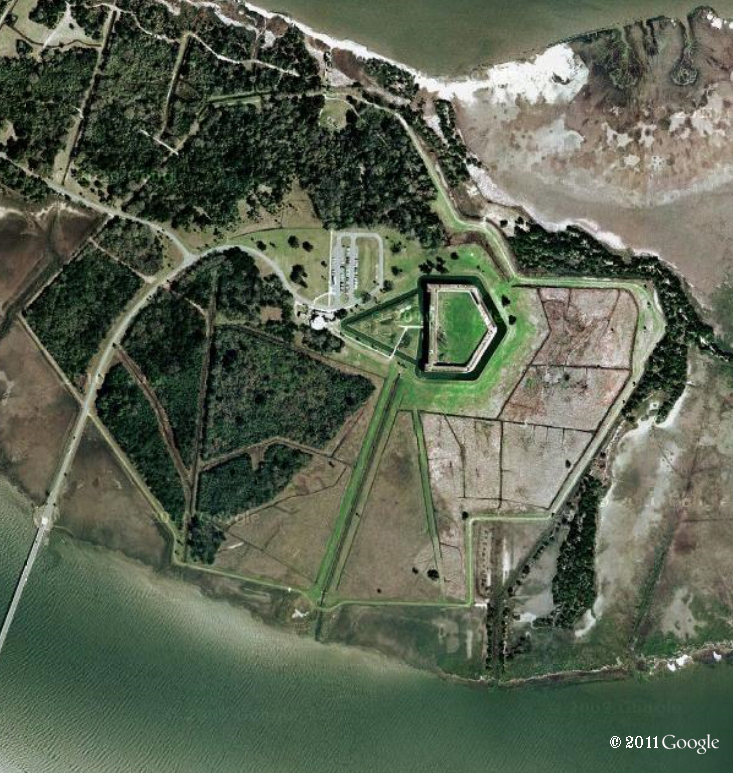 fort pulaski cockspur island satellite image